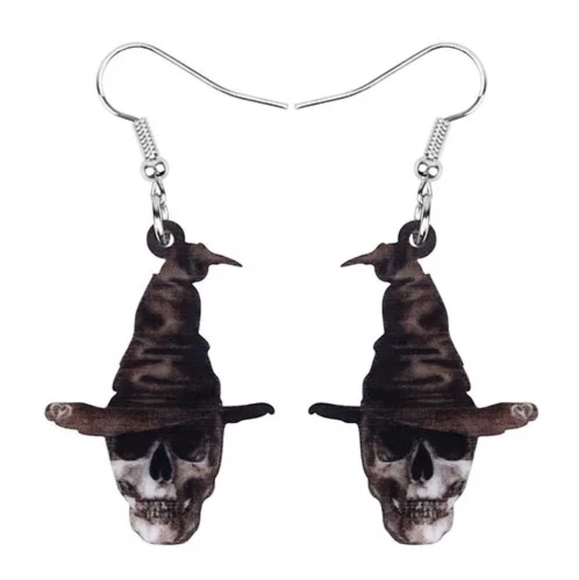 Bonsny Jewelry - Halloween Day Of The Dead Dangle Earrings